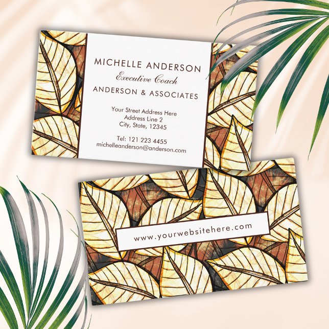 African Tropical Leaves Executive Chic Business Card (Creator Uploaded)