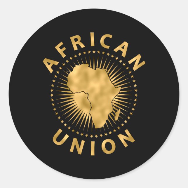 African Union Flag Africa Golden Anniversary Classic Round Sticker (Front)