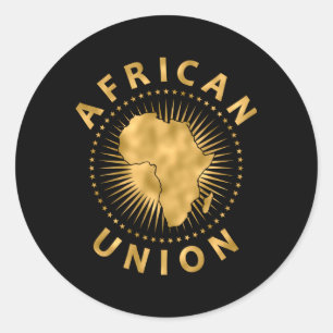African Union Flag Africa Golden Anniversary Classic Round Sticker