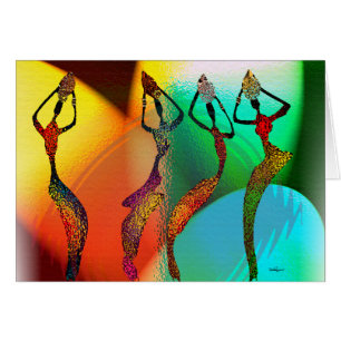 African Vase Confetti Celebration Cards