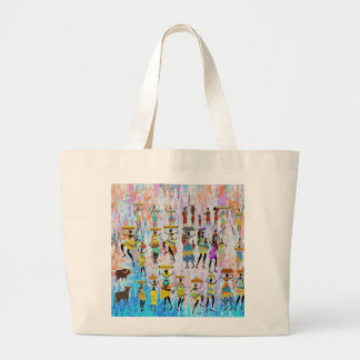 African Village Large Tote Bag