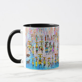 African Village Mug