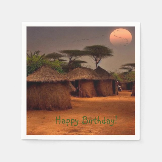 African Village Napkin (Front)