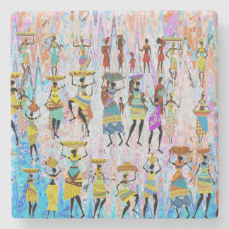 African Village Stone Coaster