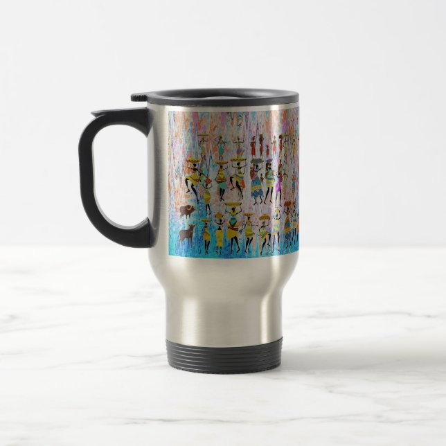 African Village Travel Mug (Left)