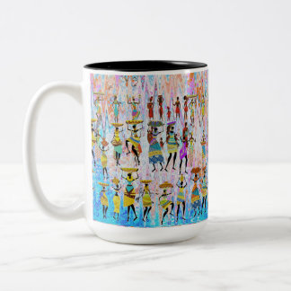 African Village Two-Tone Coffee Mug