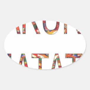 African Vintage Colours Hakuna Matata.jpg Oval Sticker