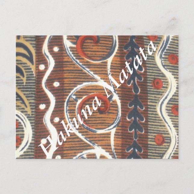 African Vintage Traditional Ornament Motif Colours Postcard (Front)