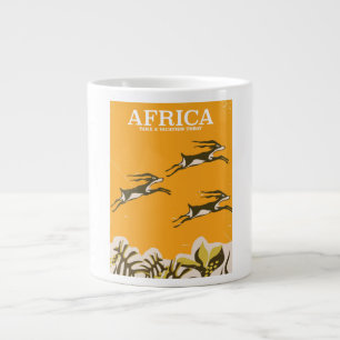 African vintage vacation print large coffee mug