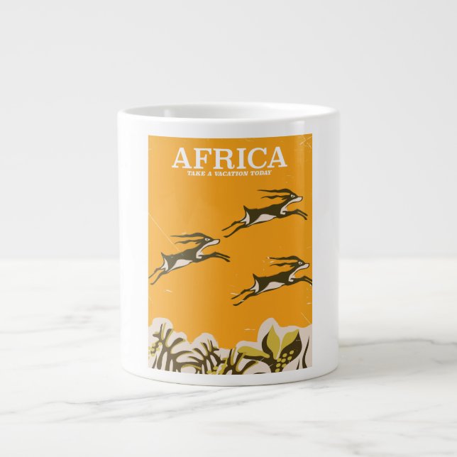 African vintage vacation print large coffee mug (Front)