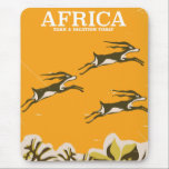 African vintage vacation print mouse mat<br><div class="desc">Africa vintage vacation print poster. Classic old African holiday poster art. Retro Africa wildlife poster.</div>