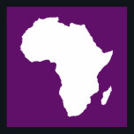 African Violet Audacious Africa Poster<br><div class="desc">Africa map outline in white with contrasting colours in Emporio Moffa's "Safari" palette inspired by the daring adventurousness and wilderness of the continent.</div>