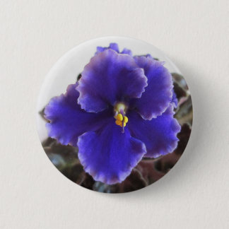 African Violet Blooming 6 Cm Round Badge