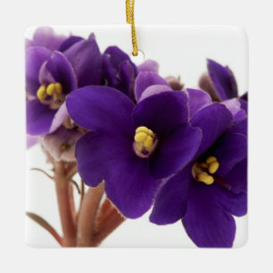 African violet ceramic ornament