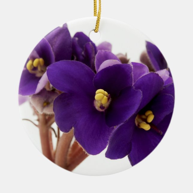 African violet ceramic tree decoration (Front)