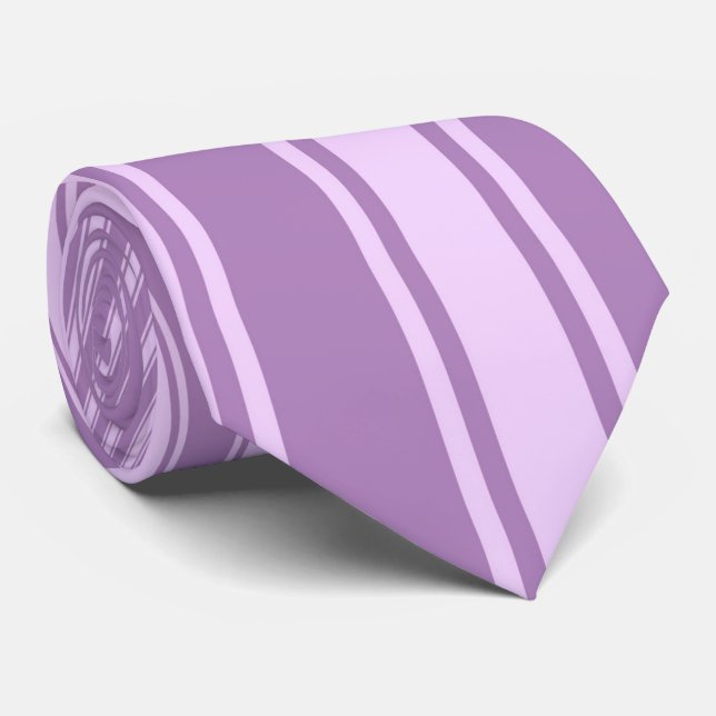 African violet Colour Stripe Funky Pattern Tie (Rolled)