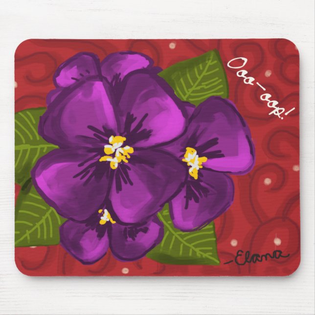 African Violet Dance Mouse Mat (Front)