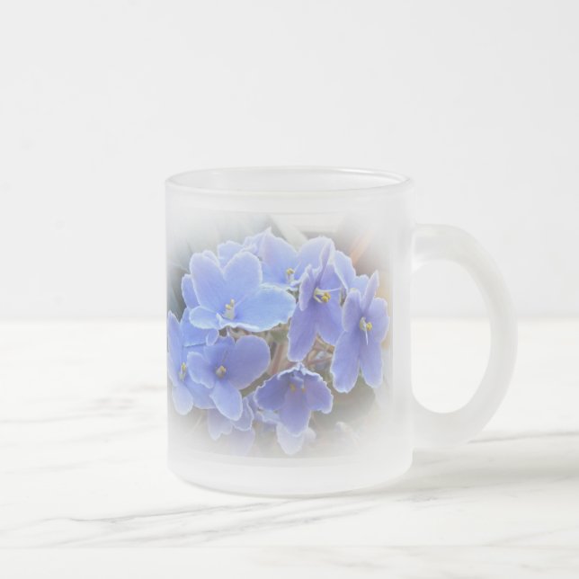 African Violet Frosted Glass Coffee Mug (Right)