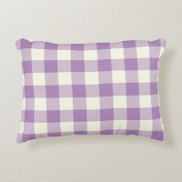 African Violet Gingham Pattern Accent Pillow
