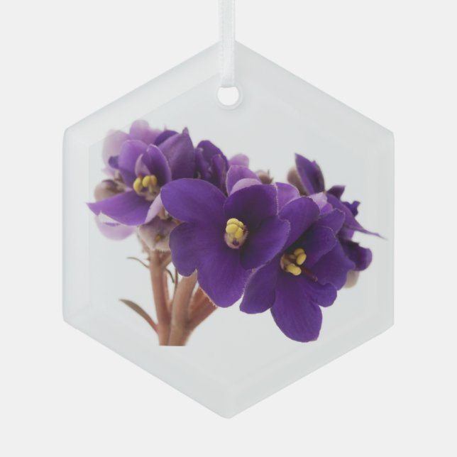 African violet glass tree decoration (Front)
