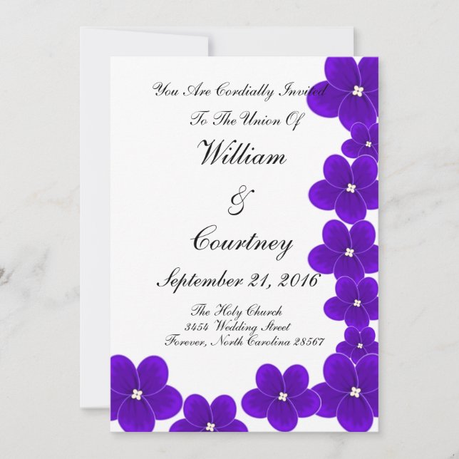 African Violet Invitations (Front)