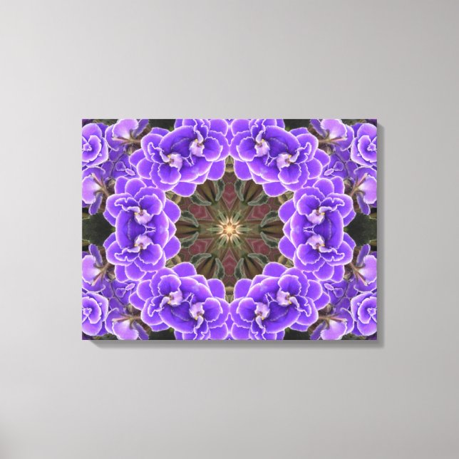 African Violet Mandala Canvas Print (Front)
