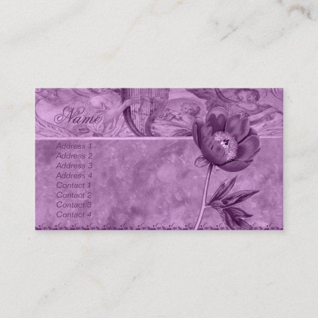 African Violet Poppy Business Card (Front)