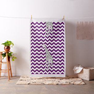 African Violet Safari Chevron Pop Art Giraffe Fabric