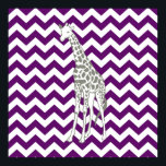 African Violet Safari Chevron with Pop Art Giraffe Poster<br><div class="desc">Mod Chevron pattern in Emporio Moffa's Safari Moods color palette,  with pop art giraffe on one side.</div>
