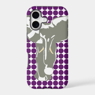 African Violet Safari Dot with Pop Art Elephant