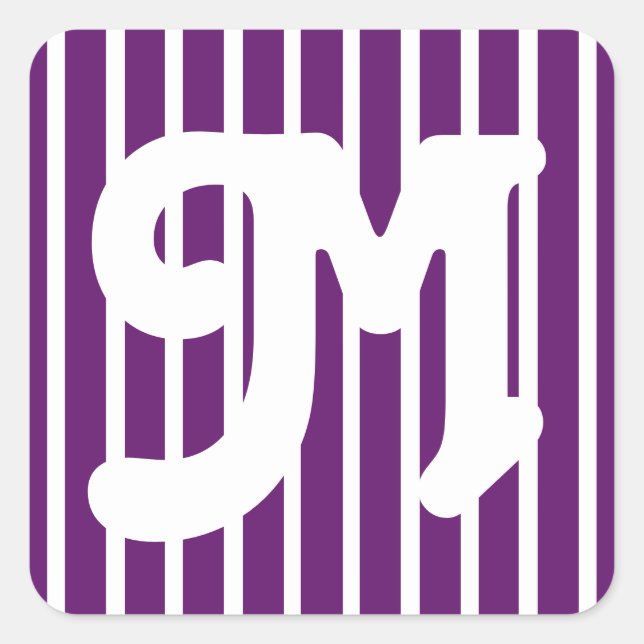 African Violet Safari Stripe Square Sticker (Front)