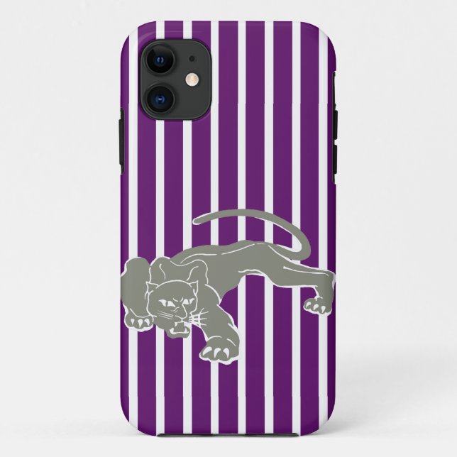 African Violet Safari Stripe with Leopard Case-Mate iPhone Case (Back)