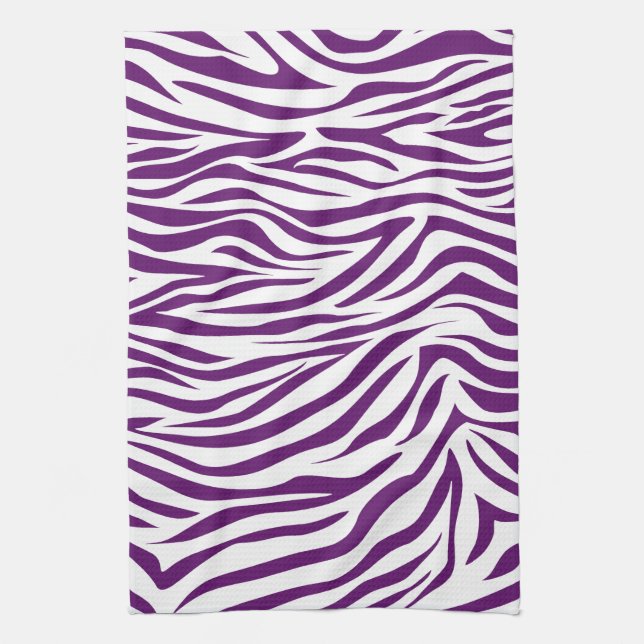 African Violet Safari Zebra Tea Towel (Vertical)