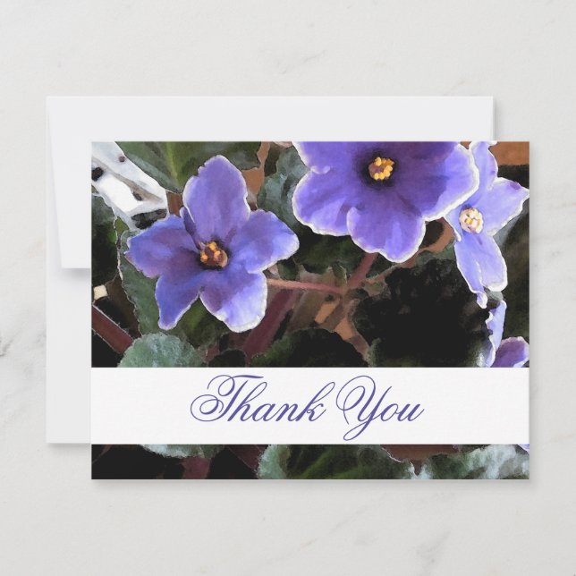 African Violet Thank You Notes Floral (Front)