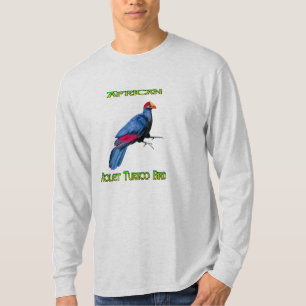 African Violet Turaco Bird Long T-Shirt 