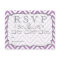 African Violet & White Chevron Wedding RSVP Cards