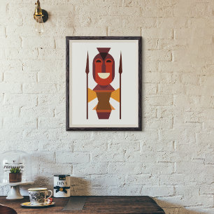 African Warrior Traditional Art Canvas Print