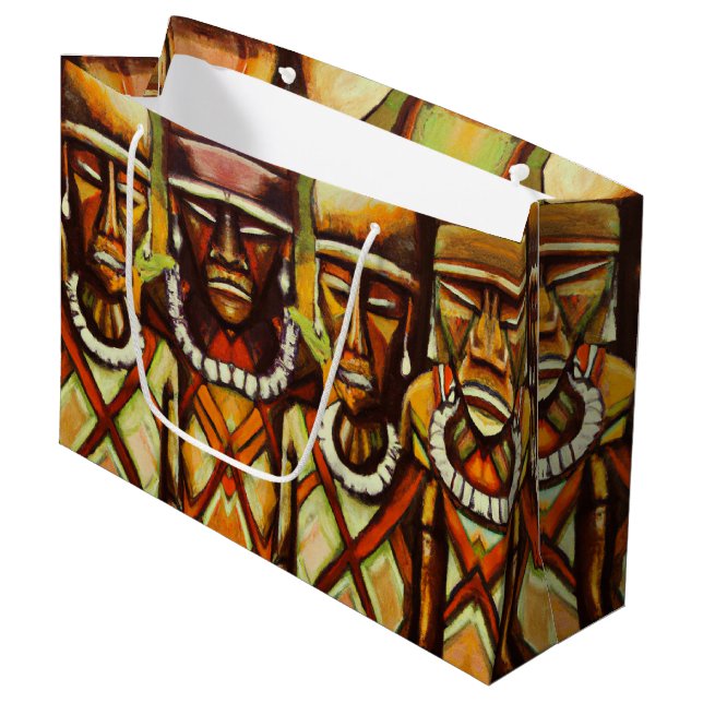 African Warriors Large Gift Bag (Front Angled)