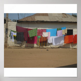 African Washing Line Poster
