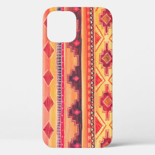 African watercolor, vibrant pattern iPhone 12 case