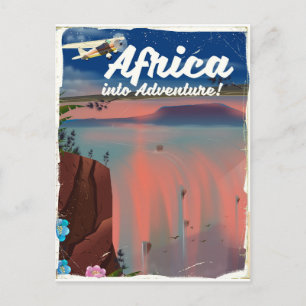 African Waterfall Adventure poster Postcard