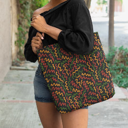 African Wavy Lines Pattern  Tote Bag