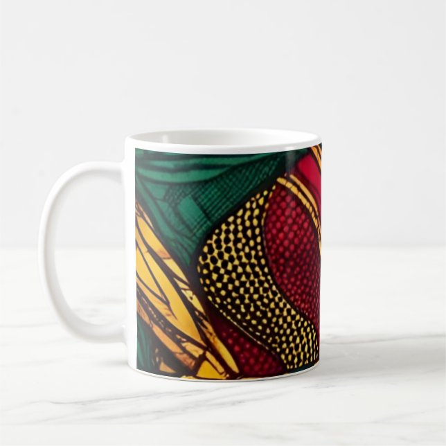 African Wax Pattern - Color Explosion Coffee Mug (Left)