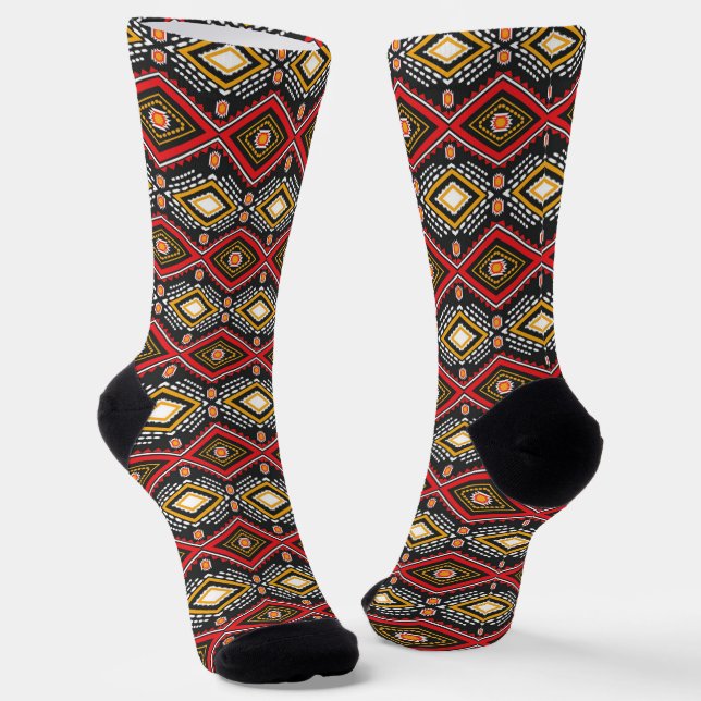 African Wax Print Africa United Afri Power Socks (Angled)