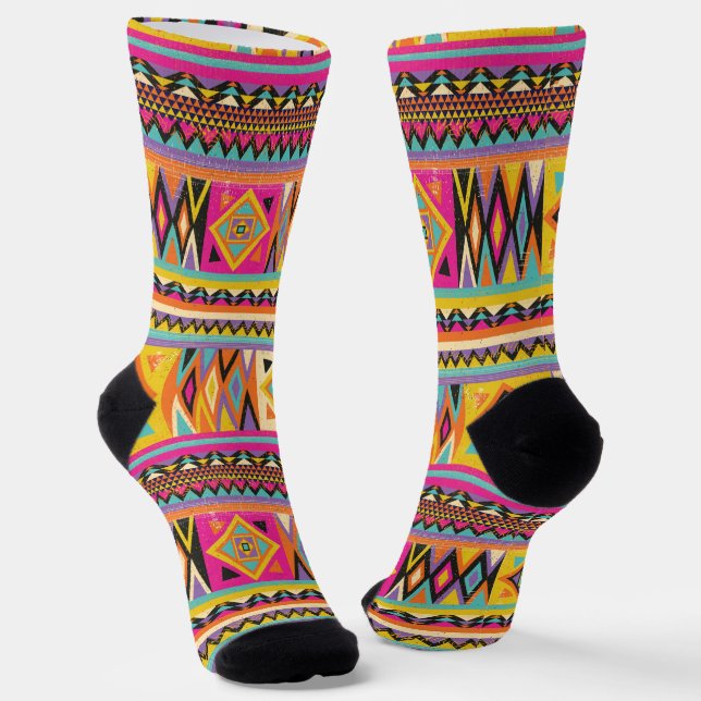 African Wax Print Africa United UNIA Afri Socks (Angled)