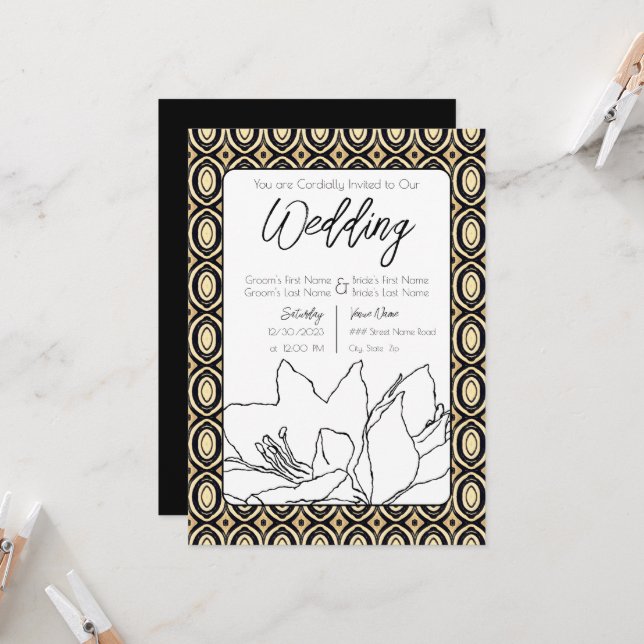 African Wedding Invitation (Front/Back In Situ)