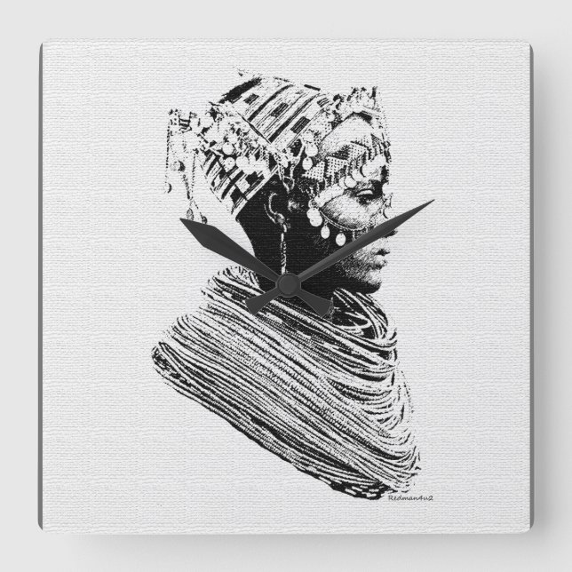 African Wedding  Square Wall Clock (Front)