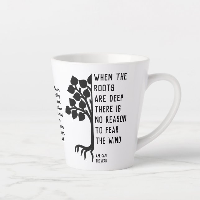 African WHEN THE ROOTS ARE DEEP Christian Latte Mug (Right)