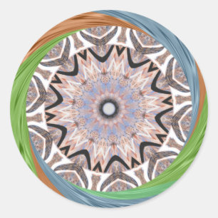 African Whirl Art Print Classic Round Sticker