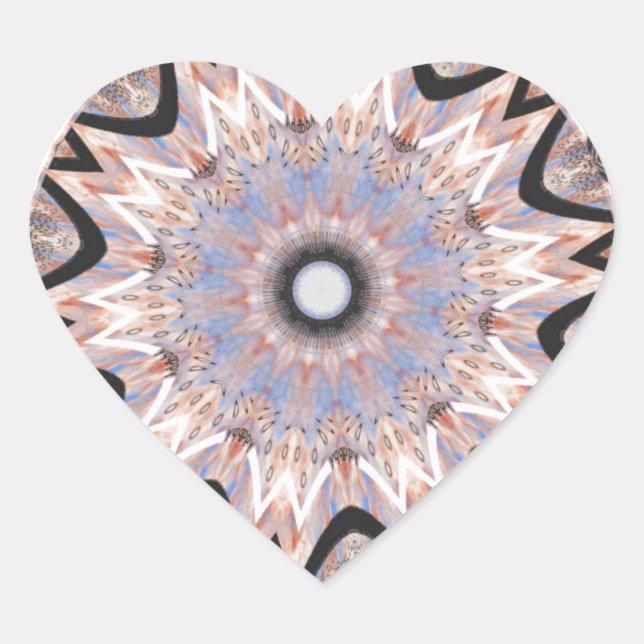 African Whirl Art Print Heart Sticker (Front)